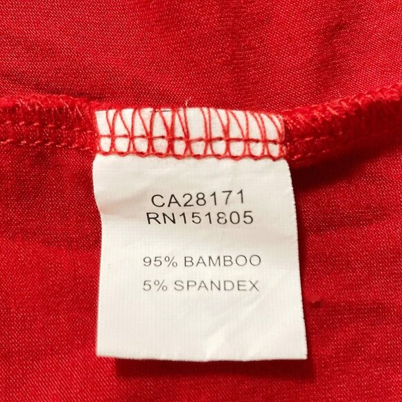 PAPA VANCOUVER Red v-neck short-sleeve top ~ Stretchy LARGE XL 1X shirt - Picture 13 of 15